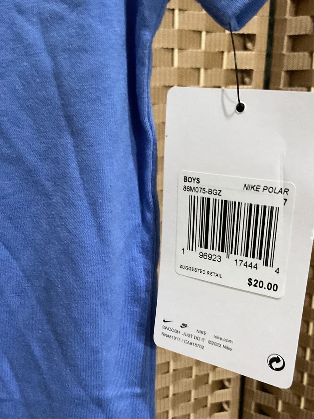 Nike Blue Short-Sleeve Tee with Multicolor 'Just Do It' Graphic